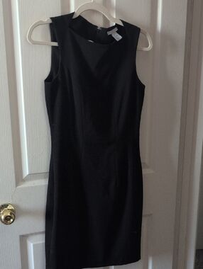 H&M Black Sleeveless Midi Sheath Dress